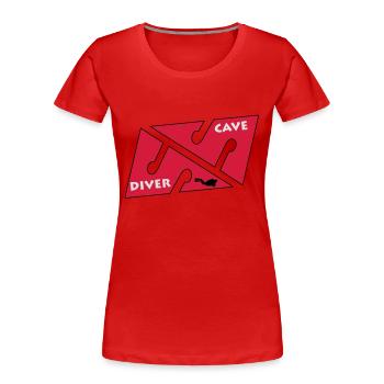 cave_diver_01 - T-shirt bio Premium Femme - rouge - Devant - Mia (176cm)