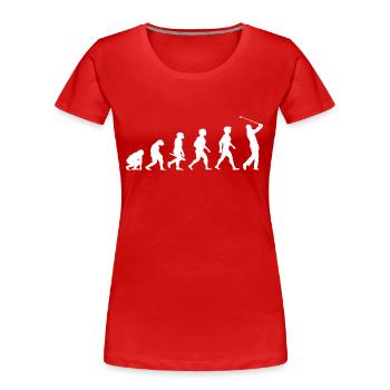 Evolution Golf Golfer Golfspieler Golfplatz - Frauen Premium Bio T-Shirt - Rot - Vorne - Mia (176cm)
