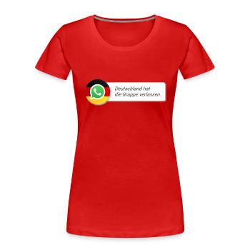 Deutschland hat die Gruppe verlassen. - Frauen Premium Bio T-Shirt - Rot - Vorne - Mia (176cm)