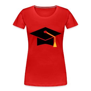 Doktorhut - Frauen Premium Bio T-Shirt - Rot - Vorne - Mia (176cm)