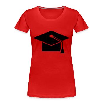 doctoral cap - Women's Premium Organic T-Shirt - red - Front - Mia (176cm)