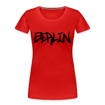 Berlin Graffiti - Women's Premium Organic T-Shirt - red - Front - Mia (176cm)