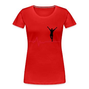 Jogger Puls - Frauen Premium Bio T-Shirt - Rot - Vorne - Mia (176cm)
