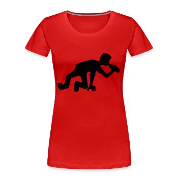 besoffen betrunken bier saufen trinken - Frauen Premium Bio T-Shirt - Rot - Vorne - Mia (176cm)