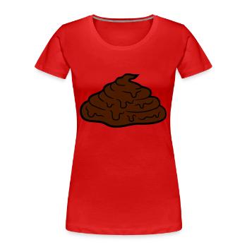fladen kleines scheiße kacke haufen kot riechen ek - Frauen Premium Bio T-Shirt - Rot - Vorne - Mia (176cm)