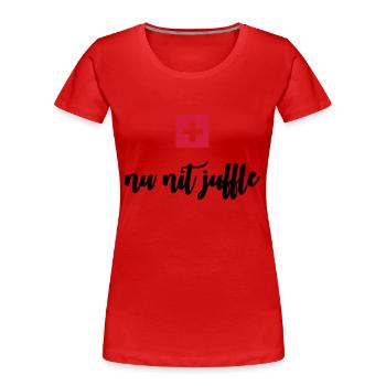 Nu Nit Juffle (CH, Schweiz) - T-shirt bio Premium Femme - rouge - Devant - Mia (176cm)