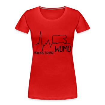 mein herz schlägt womo - Frauen Premium Bio T-Shirt - Rot - Vorne - Mia (176cm)