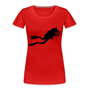 diving Taucher - Frauen Premium Bio T-Shirt - Rot - Vorne - Mia (176cm)