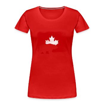 canadian bear - Women's Premium Organic T-Shirt - red - Front - Mia (176cm)