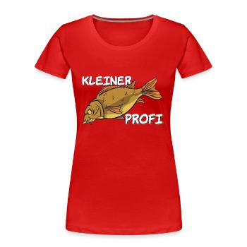 Kleiner Prof Fische Angeln Kinder Karpfen Fischen - Frauen Premium Bio T-Shirt - Rot - Vorne - Mia (176cm)