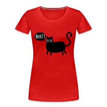 Chat Quel Chat Noir - T-shirt bio Premium Femme - rouge - Devant - Mia (176cm)