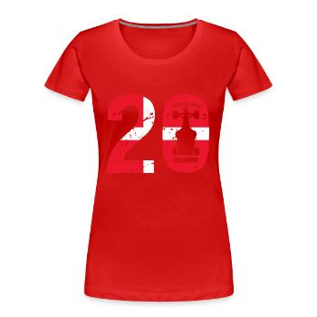 20 Formula Racing Motorsport Danemark - T-shirt bio Premium Femme - rouge - Devant - Mia (176cm)