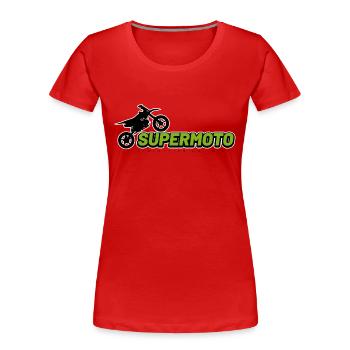 Supermoto schriftzug schwarz - Frauen Premium Bio T-Shirt - Rot - Vorne - Mia (176cm)