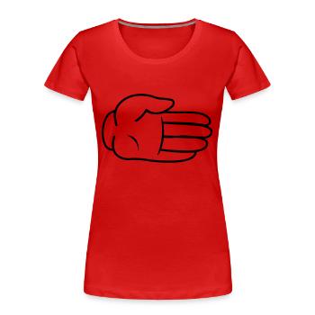 Hand Comic - Women's Premium Organic T-Shirt - red - Front - Mia (176cm)