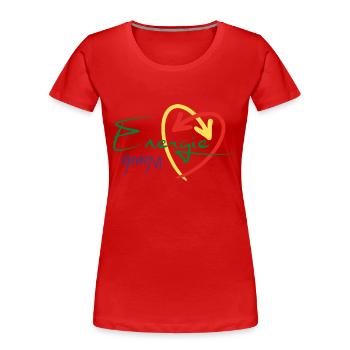 Energiewende jetzt! Erneuerbare Energie Statement - Frauen Premium Bio T-Shirt - Rot - Vorne - Mia (176cm)