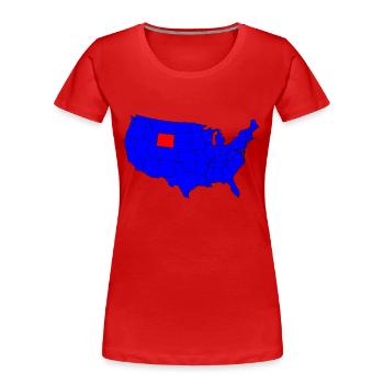 État du Wyoming Emplacement - T-shirt bio Premium Femme - rouge - Devant - Mia (176cm)
