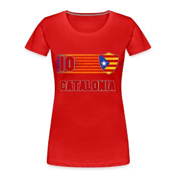 Équipe de Catalogne de football - T-shirt bio Premium Femme - rouge - Devant - Mia (176cm)