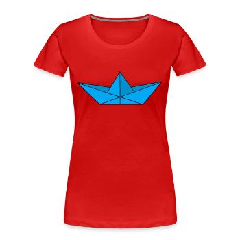 Papier turquoise - T-shirt bio Premium Femme - rouge - Devant - Mia (176cm)