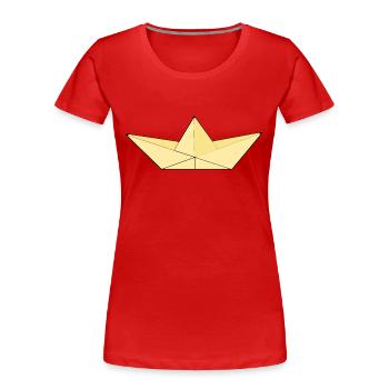 Papier beige/jaune - T-shirt bio Premium Femme - rouge - Devant - Mia (176cm)