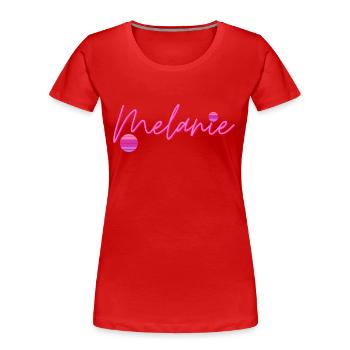 Melanie First name - Women's Premium Organic T-Shirt - red - Front - Mia (176cm)