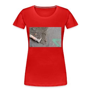 La jambe de poupée manquante - T-shirt bio Premium Femme - rouge - Devant - Mia (176cm)
