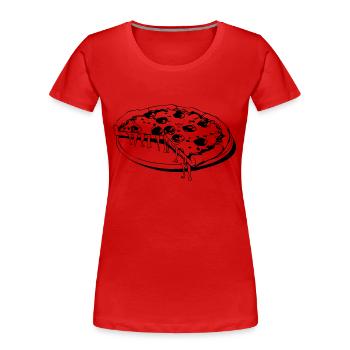 Pizza Fast Food Pizzeria - Frauen Premium Bio T-Shirt - Rot - Vorne - Mia (176cm)