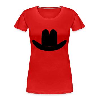 chapeau - T-shirt bio Premium Femme - rouge - Devant - Mia (176cm)