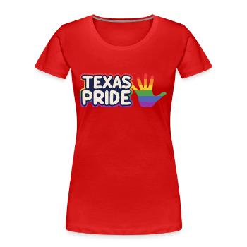 Stolzes Regenbogenflaggendesign für LGBT+ Texaner - Frauen Premium Bio T-Shirt - Rot - Vorne - Mia (176cm)