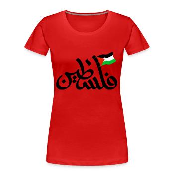 Palästina - Frauen Premium Bio T-Shirt - Rot - Vorne - Mia (176cm)