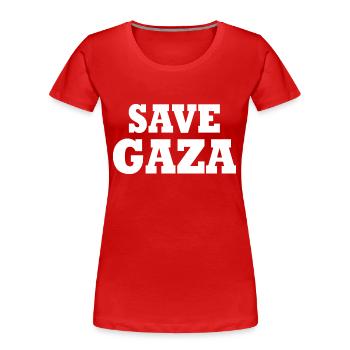 Save gaza - Frauen Premium Bio T-Shirt - Rot - Vorne - Mia (176cm)