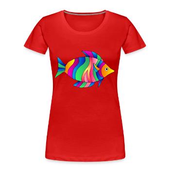 Poisson - T-shirt bio Premium Femme - rouge - Devant - Mia (176cm)
