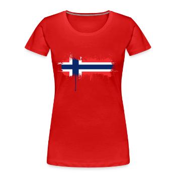 Norwegen Norwegen Flagge Skandinavien Norden Tor Viking - Frauen Premium Bio T-Shirt - Rot - Vorne - Mia (176cm)