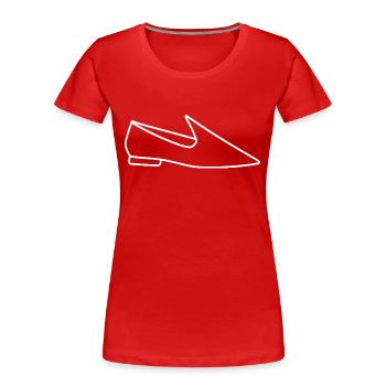 Hausschuhe Humor - Frauen Premium Bio T-Shirt - Rot - Vorne - Mia (176cm)