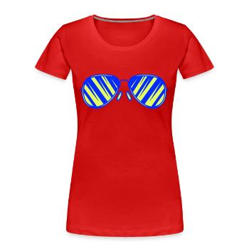sonnenbrille - Frauen Premium Bio T-Shirt - Rot - Vorne - Mia (176cm)