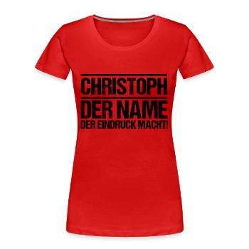 First name Chris Christoph - Women's Premium Organic T-Shirt - red - Front - Mia (176cm)