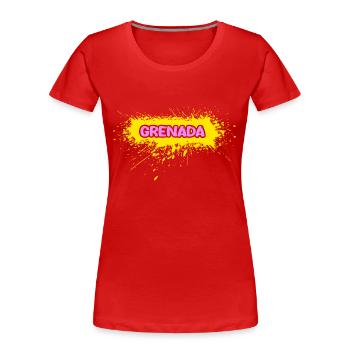 Grenada - Frauen Premium Bio T-Shirt - Rot - Vorne - Mia (176cm)