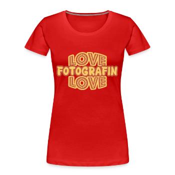 Photographe d’emploi - T-shirt bio Premium Femme - rouge - Devant - Mia (176cm)