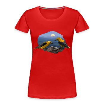 Pirole im Mondlicht - Frauen Premium Bio T-Shirt - Rot - Vorne - Mia (176cm)