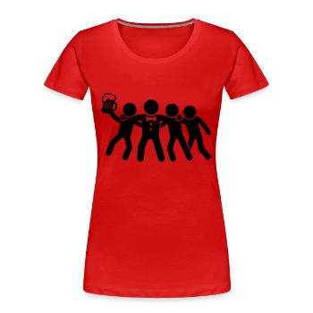 Groupe de poule - T-shirt bio Premium Femme - rouge - Devant - Mia (176cm)