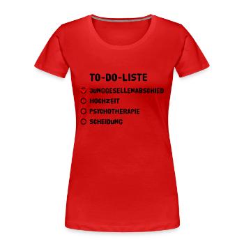 baccalauréat - T-shirt bio Premium Femme - rouge - Devant - Mia (176cm)