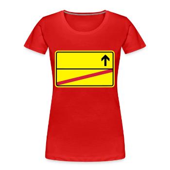Ortsschild - Frauen Premium Bio T-Shirt - Rot - Vorne - Mia (176cm)