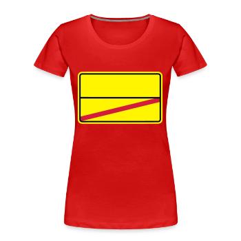 Ortsschild - Frauen Premium Bio T-Shirt - Rot - Vorne - Mia (176cm)
