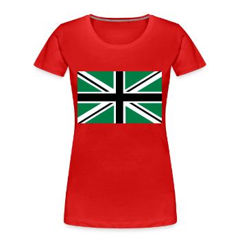 Union Jack | schwarz-weiss-grün | Fahne | Flagge - Frauen Premium Bio T-Shirt - Rot - Vorne - Mia (176cm)