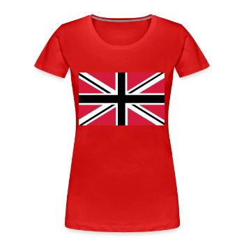 Union Jack | schwarz-weiss-rot | Fahne | Flagge - Frauen Premium Bio T-Shirt - Rot - Vorne - Mia (176cm)