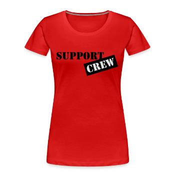 support crew - Frauen Premium Bio T-Shirt - Rot - Vorne - Mia (176cm)