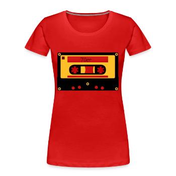 Kassette 70er - Frauen Premium Bio T-Shirt - Rot - Vorne - Mia (176cm)