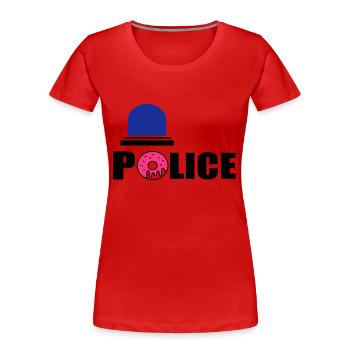 Polizei d - Frauen Premium Bio T-Shirt - Rot - Vorne - Mia (176cm)