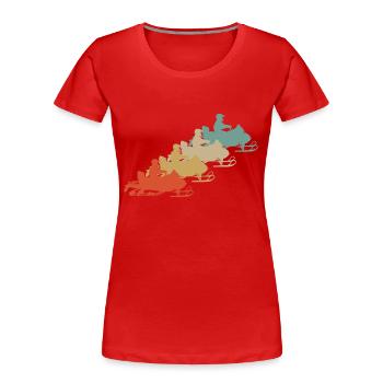 Retro Vintage Style Schneemobil Motorschlitten - Frauen Premium Bio T-Shirt - Rot - Vorne - Mia (176cm)