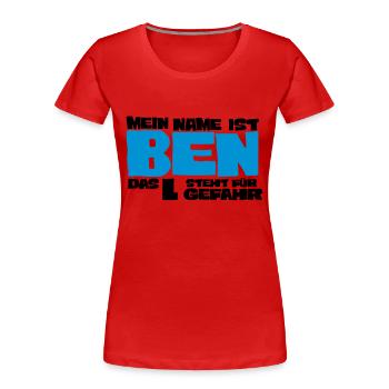 ben - T-shirt bio Premium Femme - rouge - Devant - Mia (176cm)