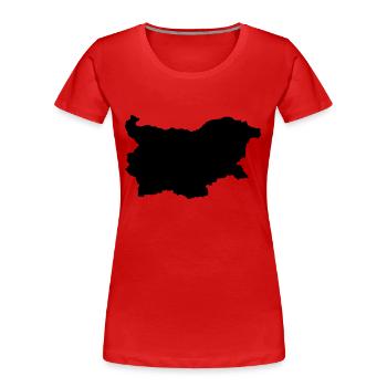 Bulgaria map - Women's Premium Organic T-Shirt - red - Front - Mia (176cm)